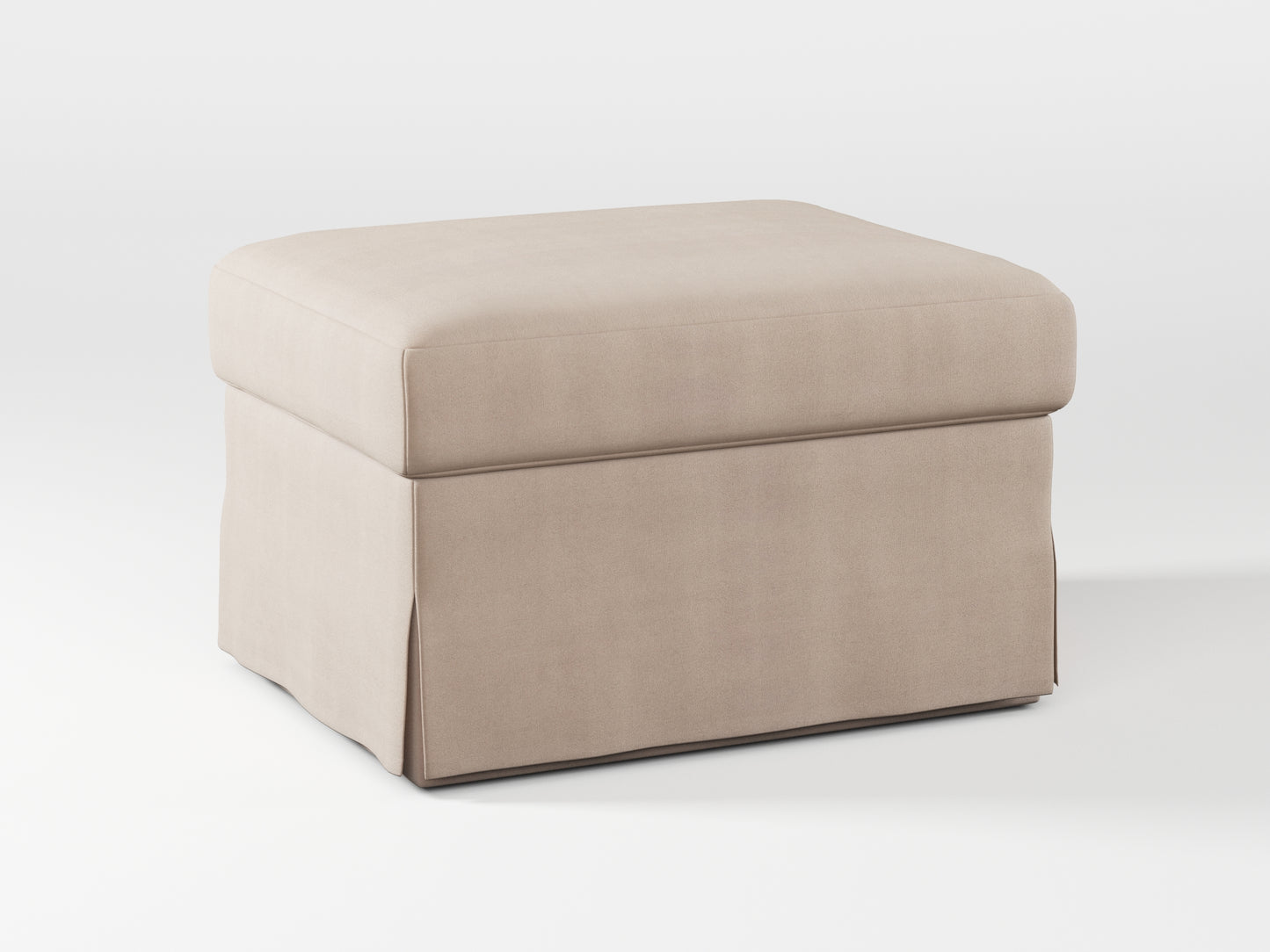 Ikea FARLOV Footstool cover made by Covereo in upholstery named TUNSO Nude Four