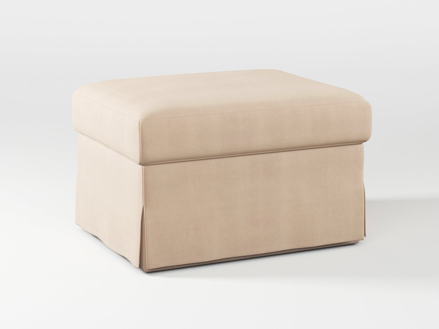 Ikea FARLOV Footstool cover made by Covereo in upholstery named TUNSO Nude Three