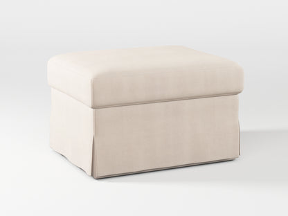 Ikea FARLOV Footstool cover made by Covereo in upholstery named TUNSO Nude Two