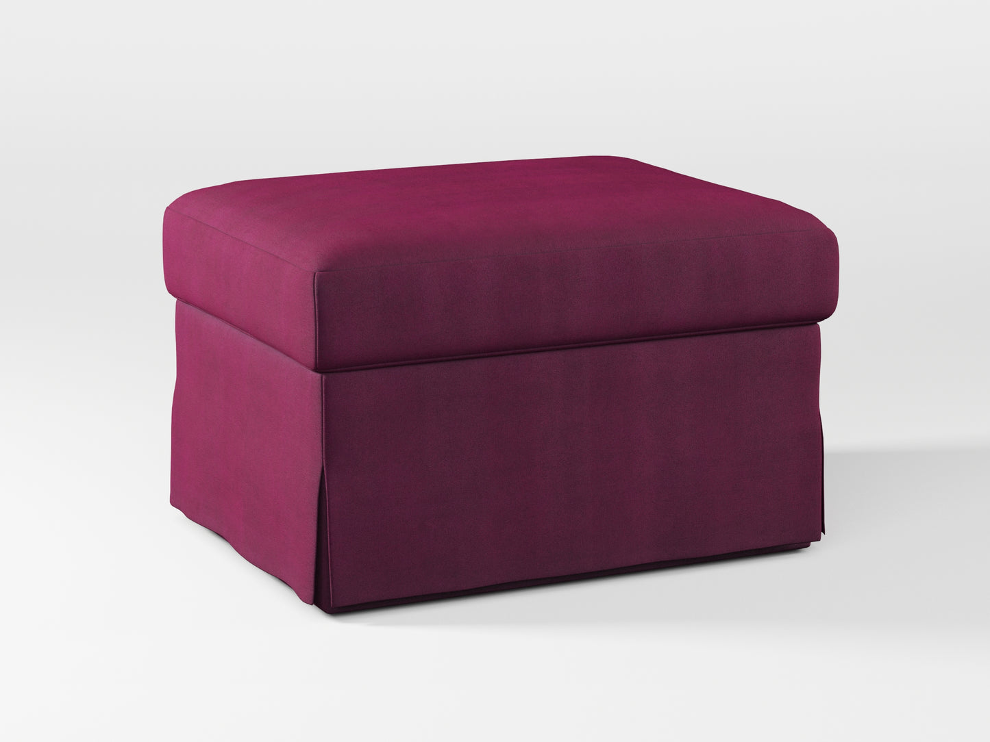 Ikea FARLOV Footstool cover made by Covereo in upholstery named TUNSO Violet Pansy