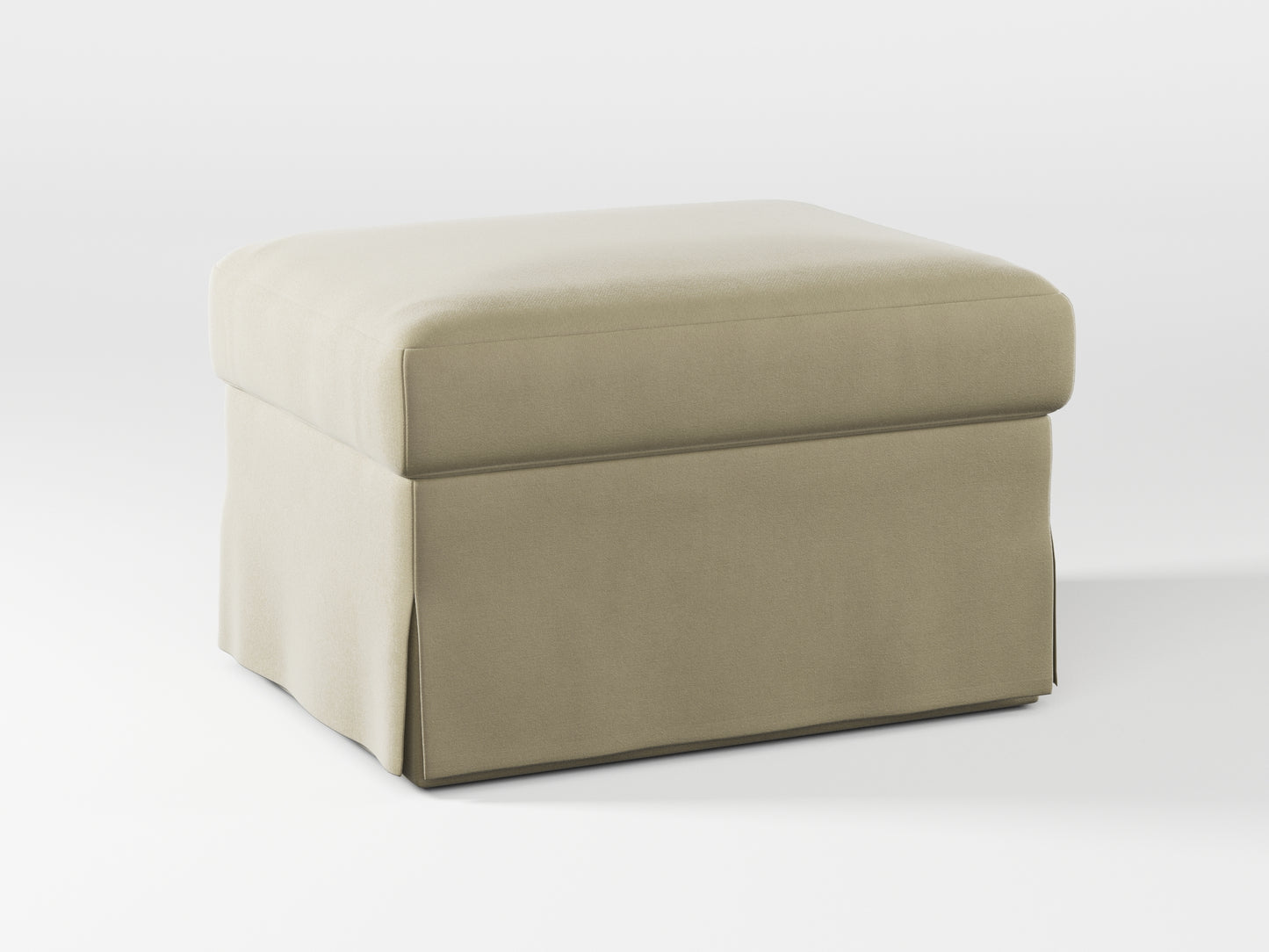 Ikea FARLOV Footstool cover made by Covereo in upholstery named VELVET Ashen Beige