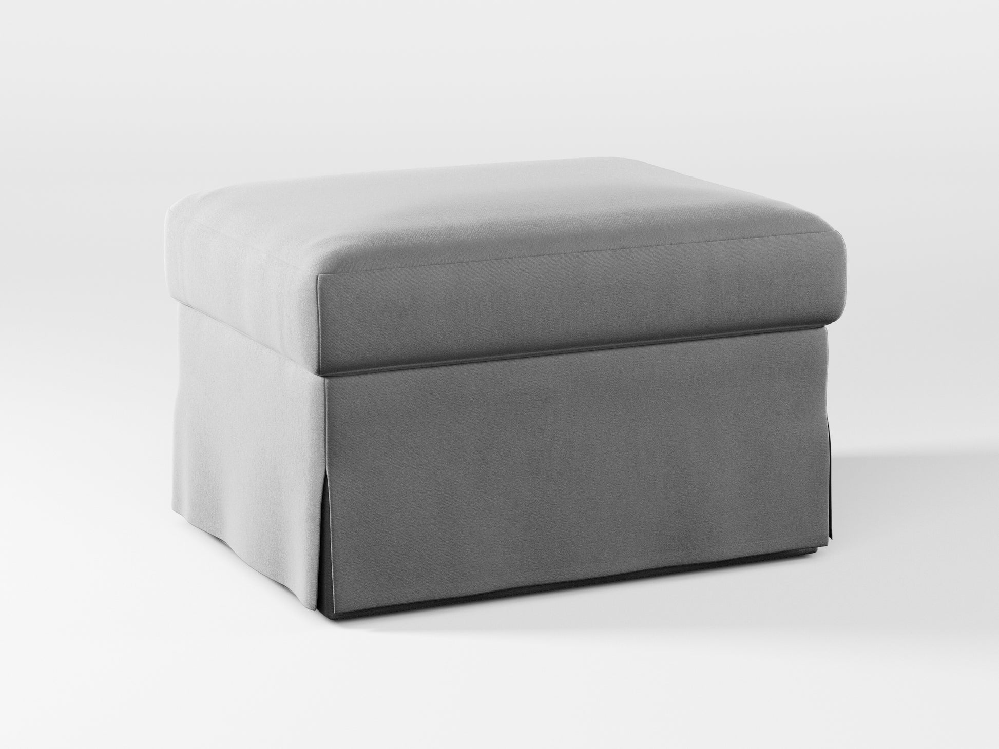 Ikea FARLOV Footstool cover made by Covereo in upholstery named VELVET Cool Grey