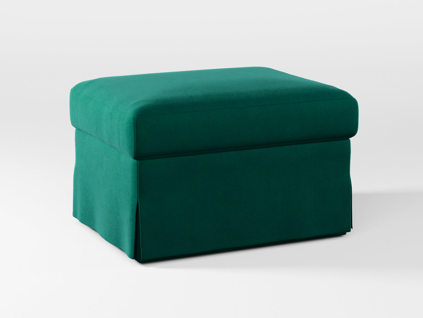 Ikea FARLOV Footstool cover made by Covereo in upholstery named VELVET Dark Teal