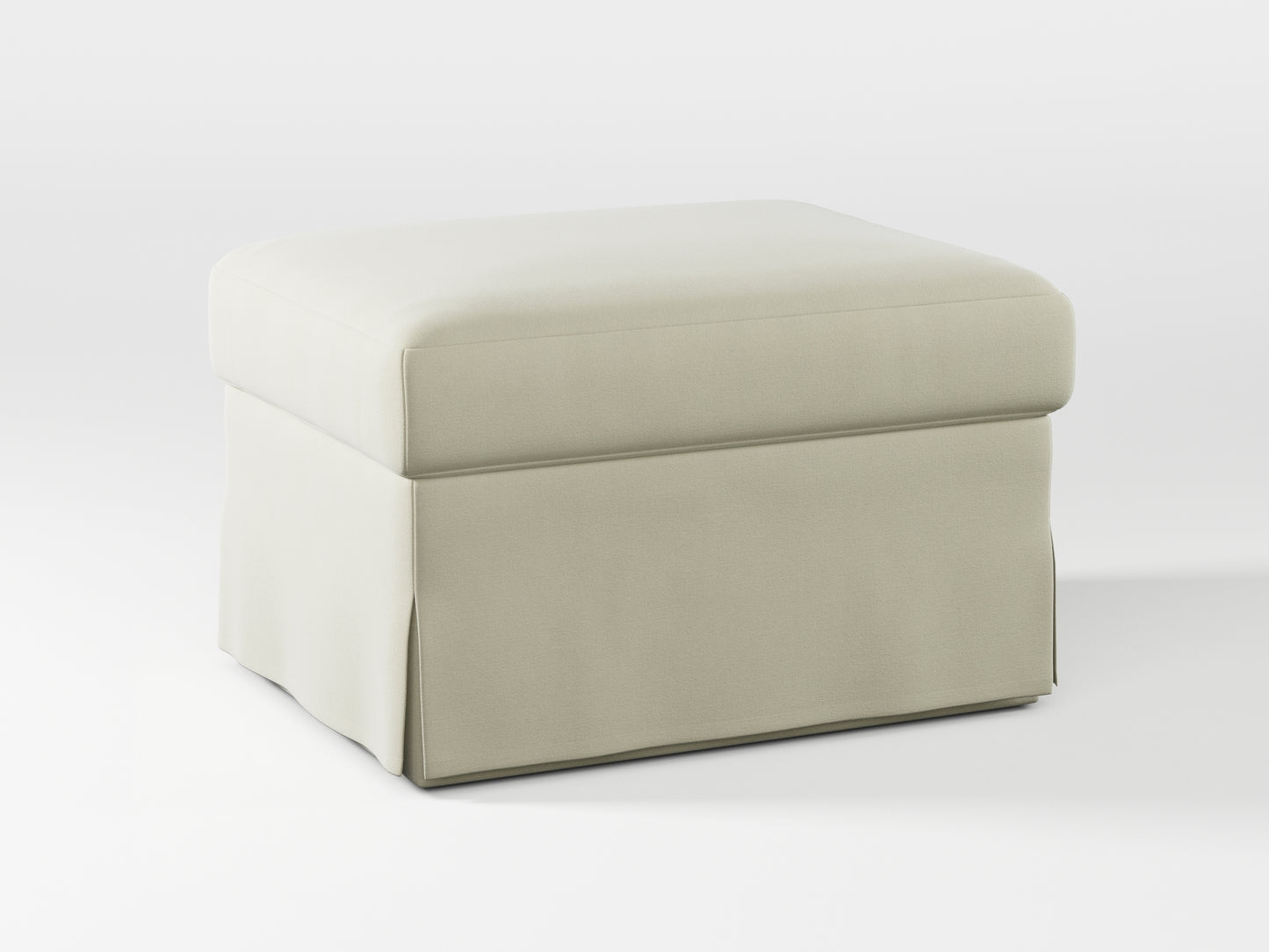 Ikea FARLOV Footstool cover made by Covereo in upholstery named VELVET Frosty Morning