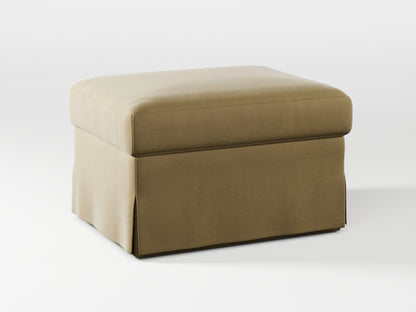 Ikea FARLOV Footstool cover made by Covereo in upholstery named VELVET Golden Hour