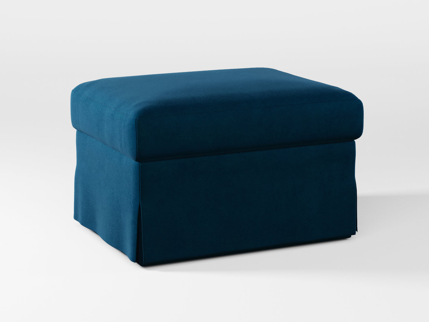 Ikea FARLOV Footstool cover made by Covereo in upholstery named VELVET In the Navy