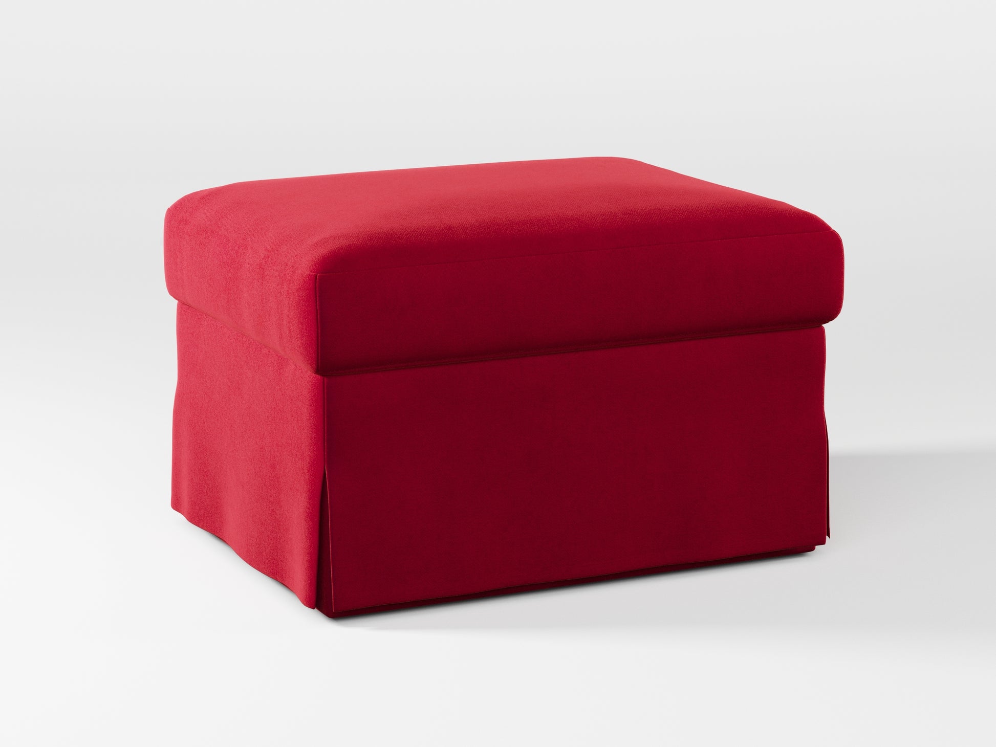 Ikea FARLOV Footstool cover made by Covereo in upholstery named VELVET Intense Red