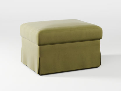 Ikea FARLOV Footstool cover made by Covereo in upholstery named VELVET Olive Dream