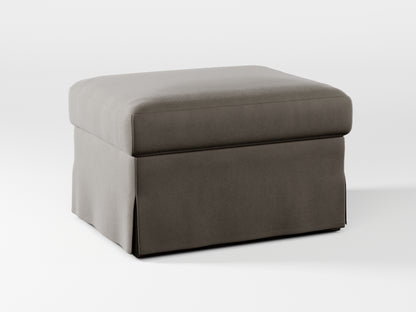 Ikea FARLOV Footstool cover made by Covereo in upholstery named VELVET Warm Grey