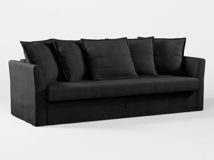 Ikea HOLMSUND Three-seat sofa-bed cover (with 5 pillows covers) made by Covereo in upholstery named OMON Night Trip