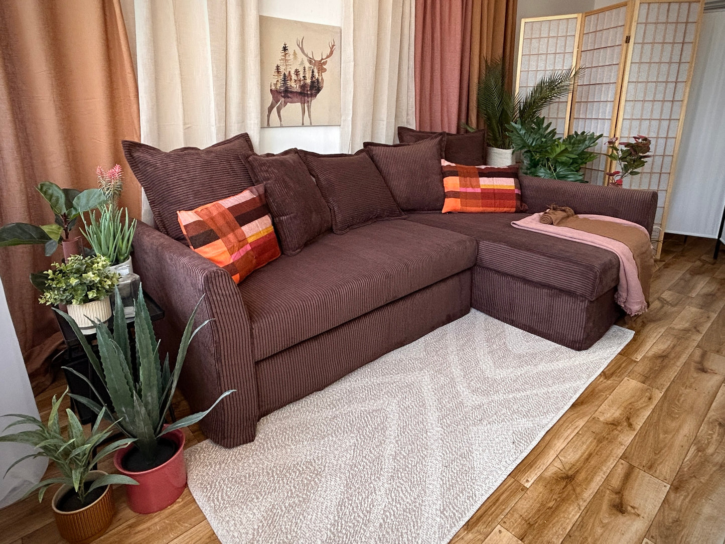 Ikea HOLMSUND Corner sofa-bed cover (with 5 pillows covers)