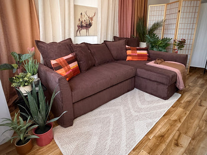 Ikea HOLMSUND Corner sofa-bed cover (with 5 pillows covers)