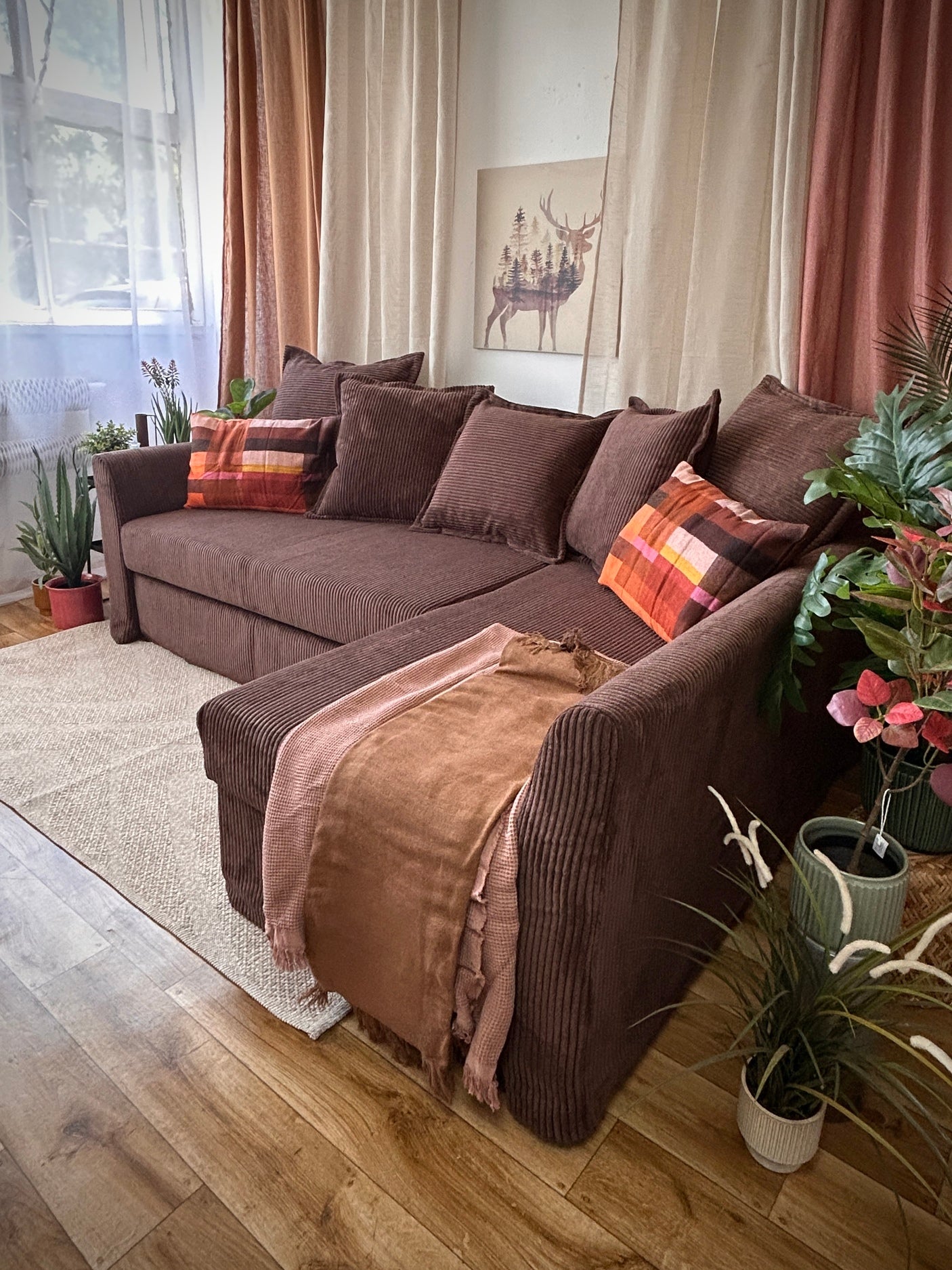 Ikea HOLMSUND Corner sofa-bed cover (with 5 pillows covers)