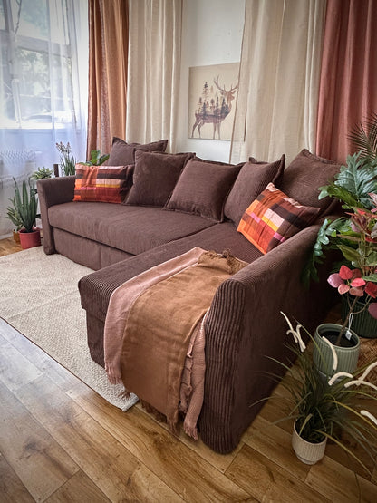 Ikea HOLMSUND Corner sofa-bed cover (with 5 pillows covers)