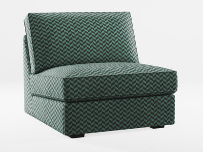 Ikea KIVIK 1-seat sofa-bed made by Covereo in upholstery named HERRINGBONE Green