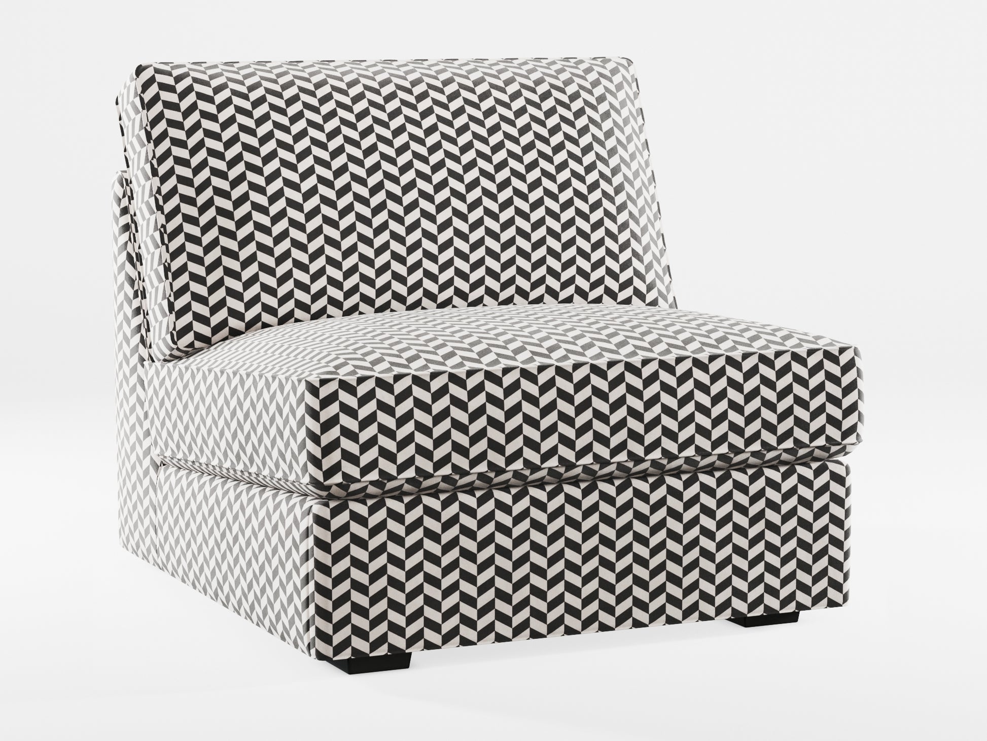 Ikea KIVIK 1-seat sofa-bed made by Covereo in upholstery named HERRINGBONE Silver