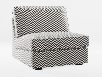 Ikea KIVIK 1-seat sofa-bed made by Covereo in upholstery named HERRINGBONE Silver