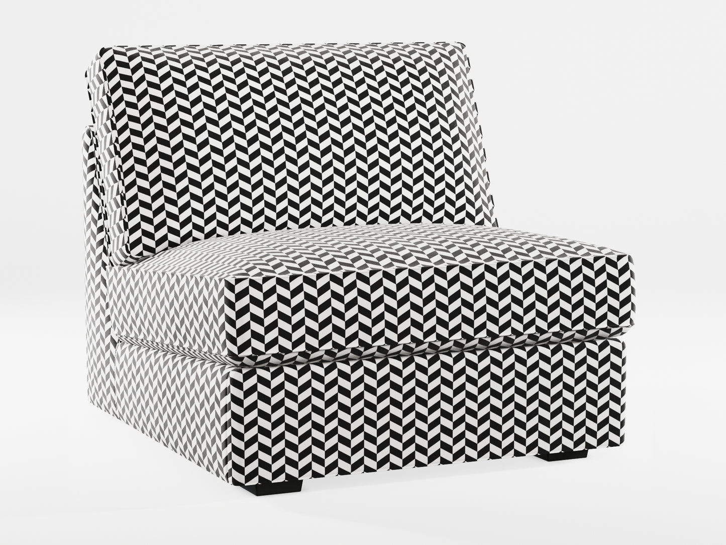 Ikea KIVIK 1-seat sofa-bed made by Covereo in upholstery named HERRINGBONE White