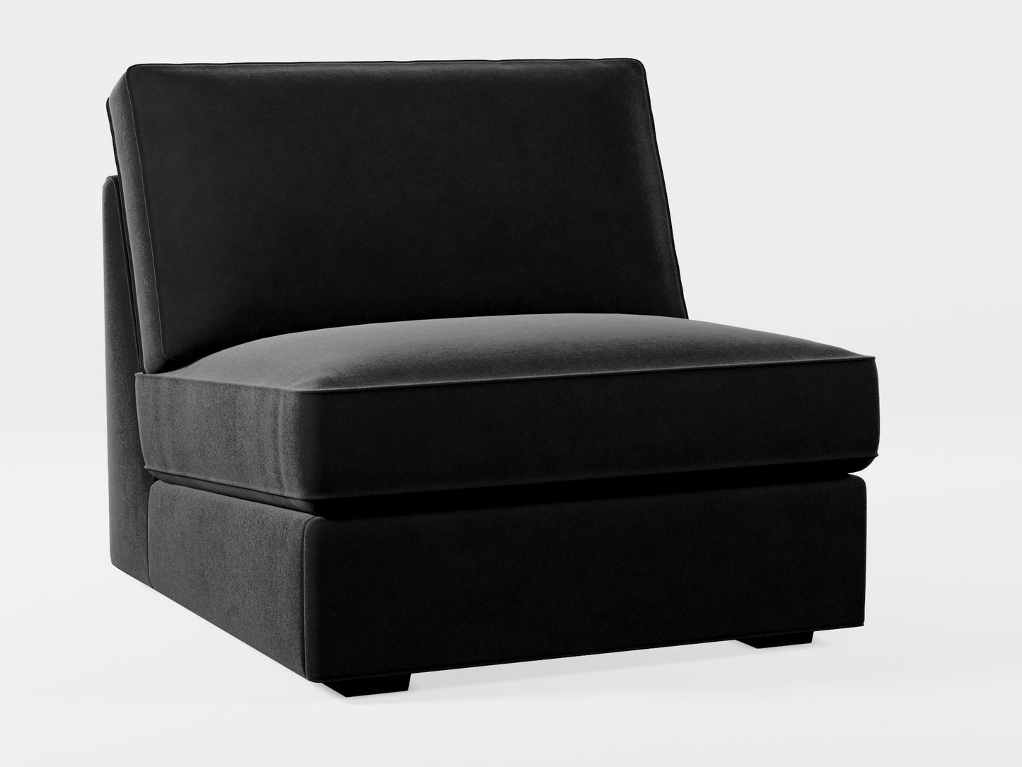 Ikea KIVIK 1-seat sofa-bed made by Covereo in upholstery named VELVET Shiny Black