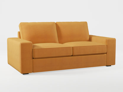 Ikea KIVIK 2-seat sofa cover made by Covereo in upholstery named OMON Classic Mustard