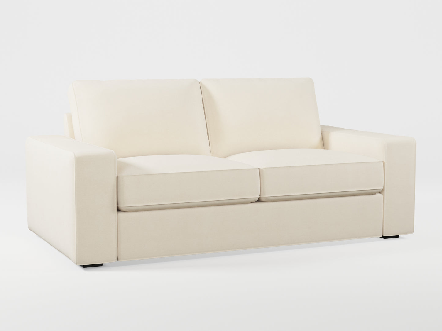 Ikea KIVIK 2-seat sofa cover made by Covereo in upholstery named OMON Natural Beige