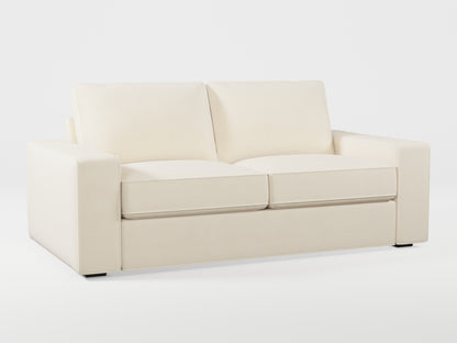 Ikea KIVIK 2-seat sofa cover made by Covereo in upholstery named OMON Natural Beige