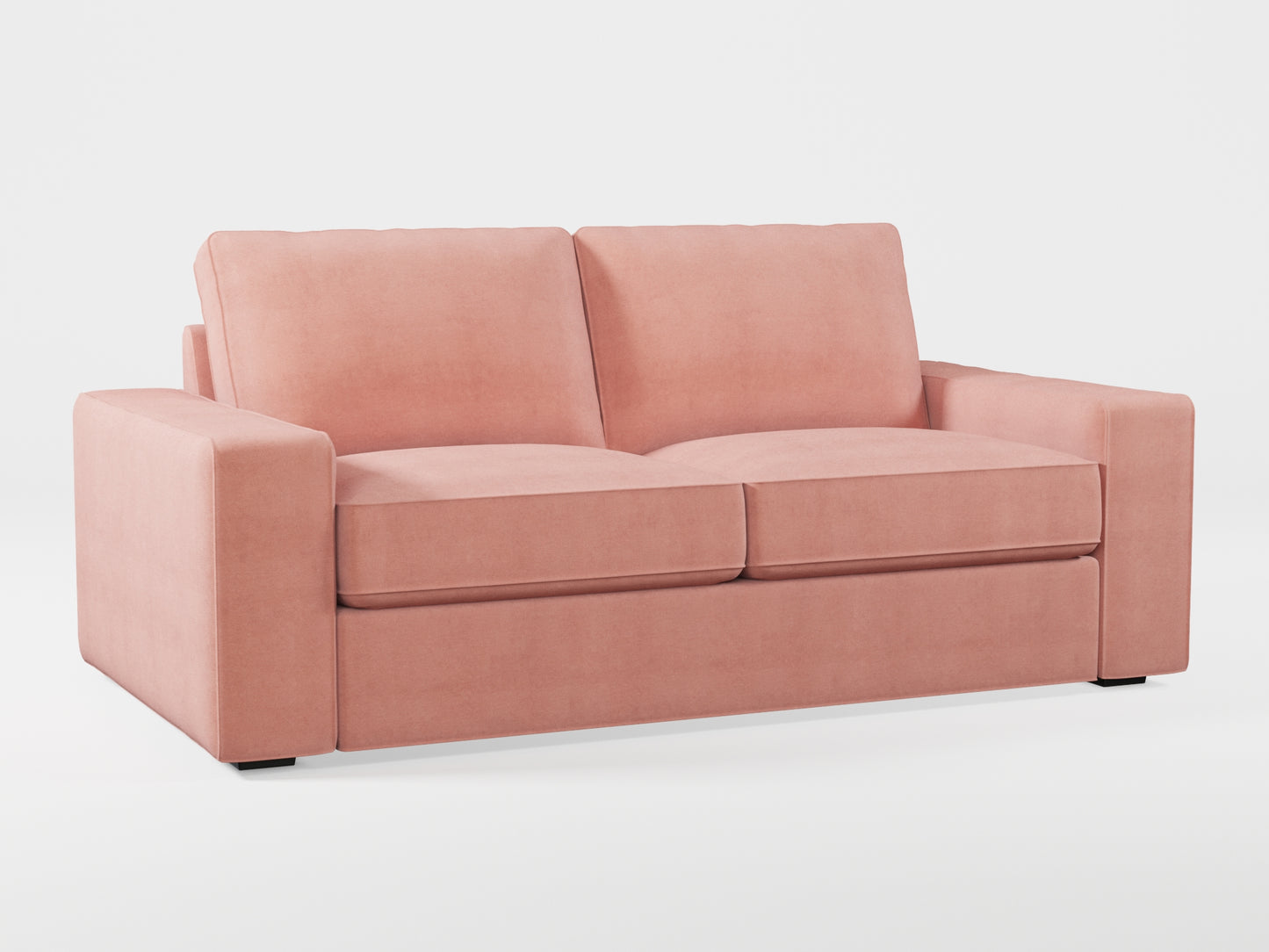 Ikea KIVIK 2-seat sofa cover made by Covereo in upholstery named OMON Powder Rose