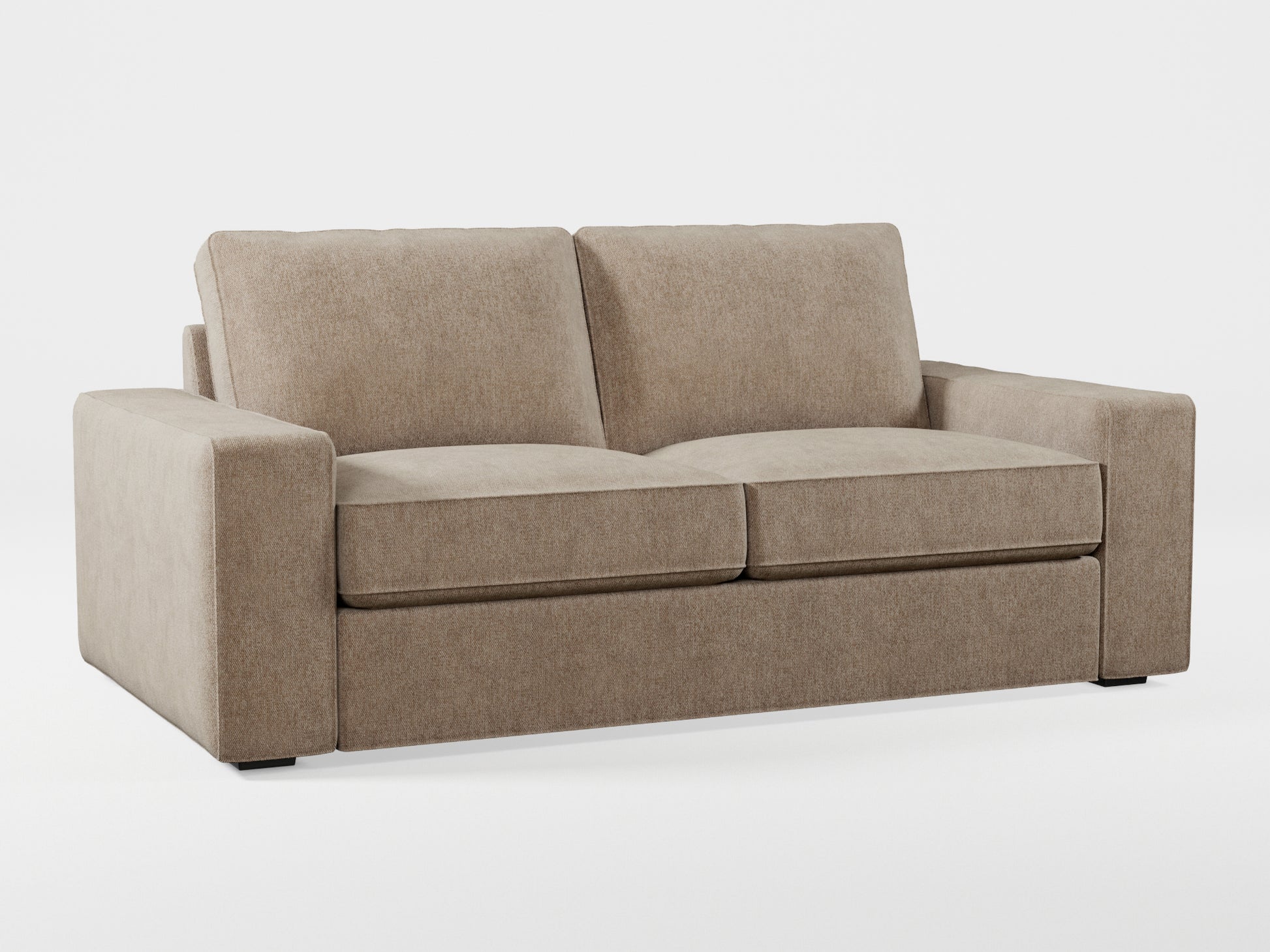 Ikea KIVIK 2-seat sofa cover made by Covereo in upholstery named MONTANA Gravel Beige