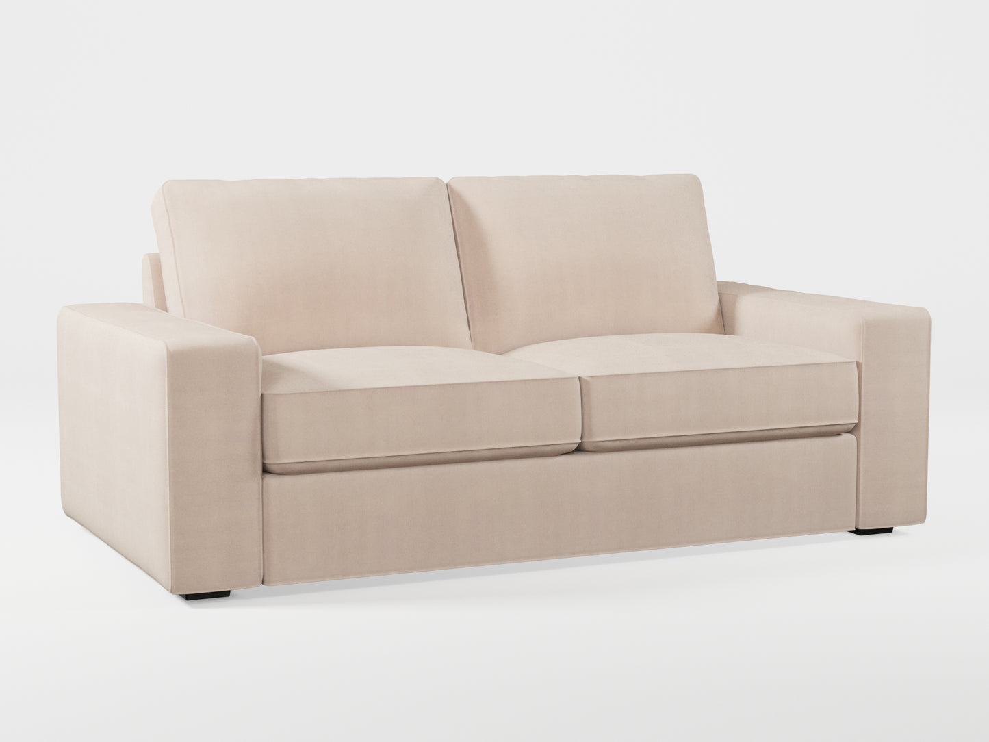 Ikea KIVIK 2-seat sofa cover made by Covereo in upholstery named TUNSO Nude Four