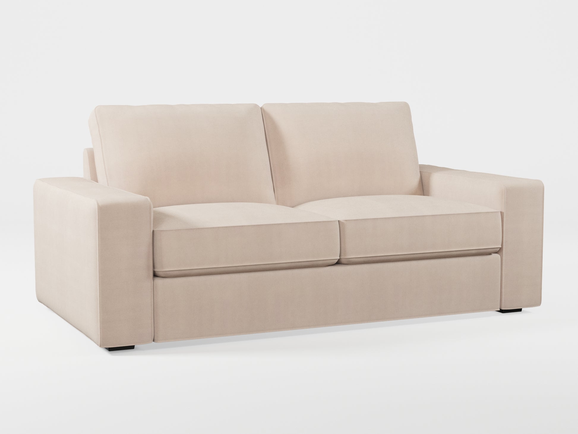 Ikea KIVIK 2-seat sofa cover made by Covereo in upholstery named TUNSO Nude Four