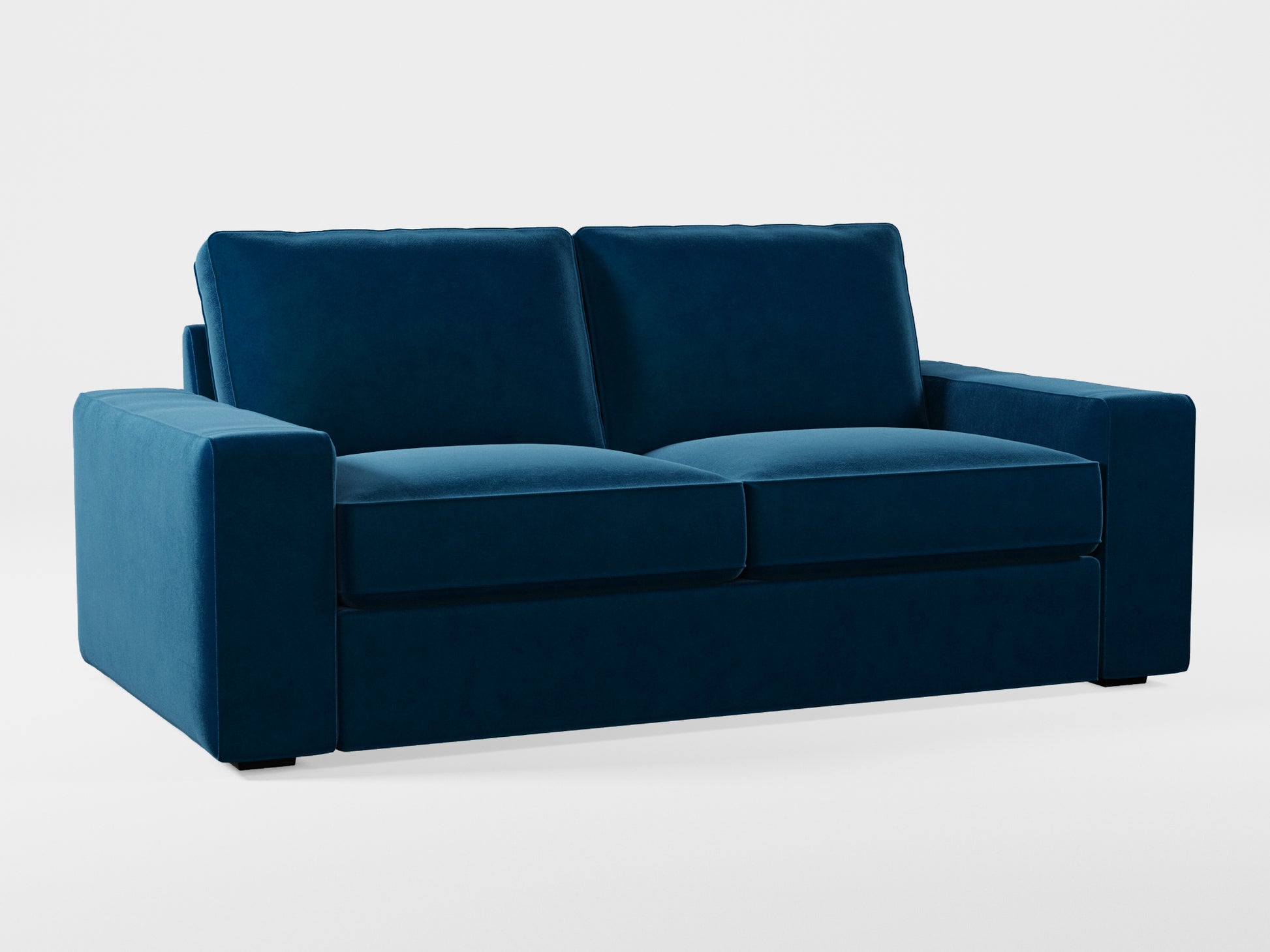 Ikea KIVIK 2-seat sofa cover made by Covereo in upholstery named VELVET In the Navy