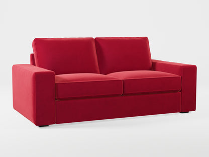 Ikea KIVIK 2-seat sofa cover made by Covereo in upholstery named VELVET Intense Red