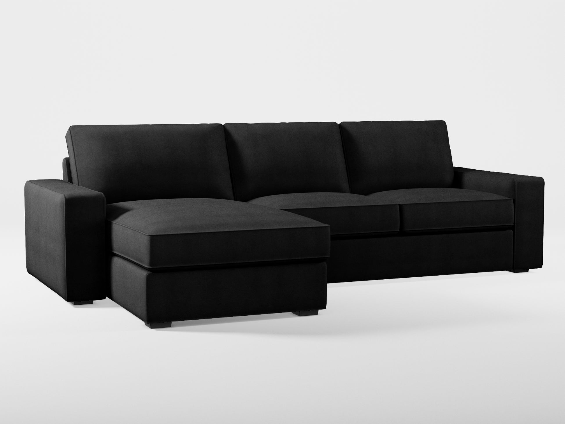 Ikea KIVIK 3-seat sofa, with chaise longue cover (left/right) made by Covereo in upholstery named OMON Night Trip