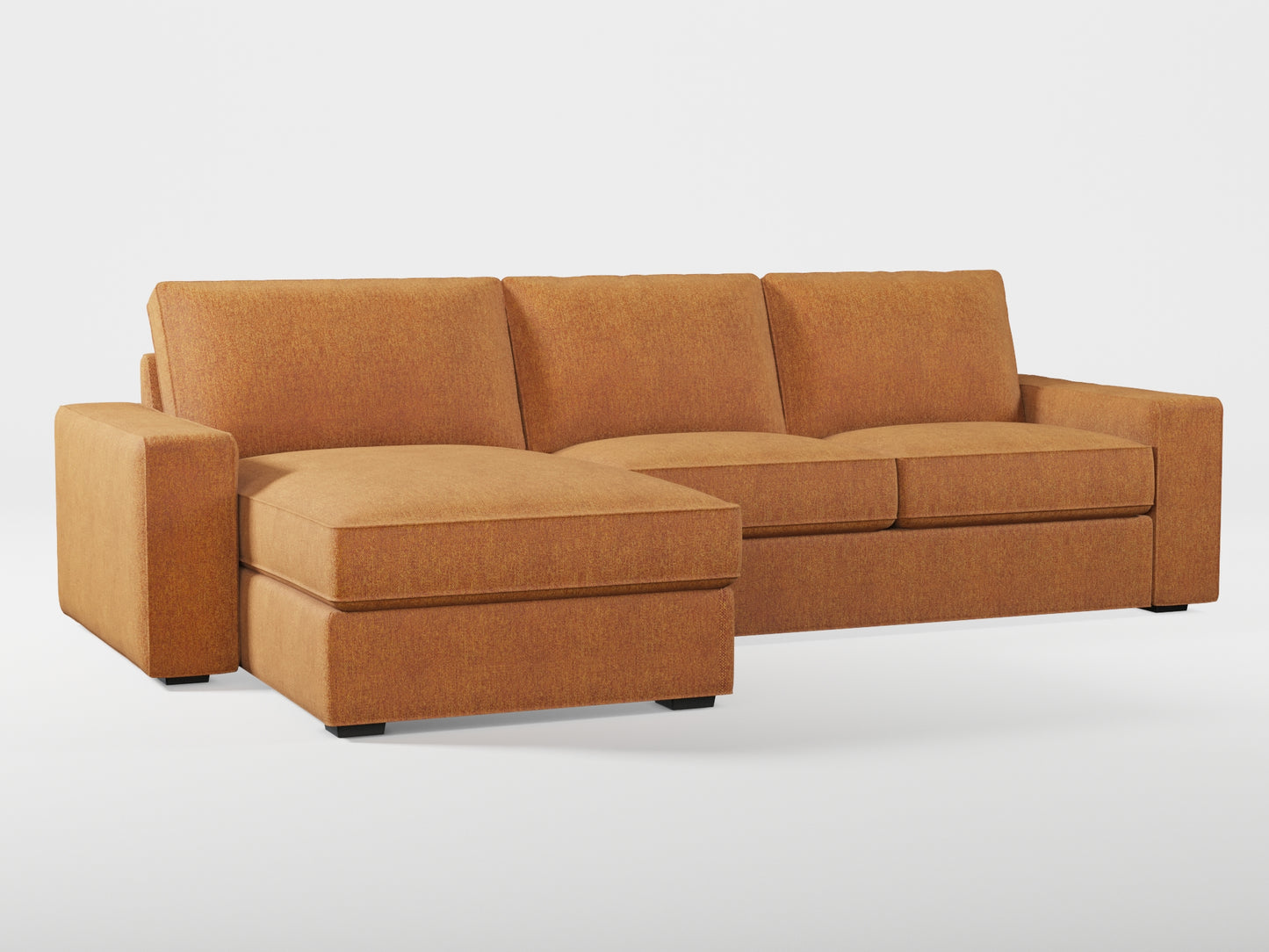 Ikea KIVIK 3-seat sofa, with chaise longue cover (left/right) made by Covereo in upholstery named MONTANA Sly Fox