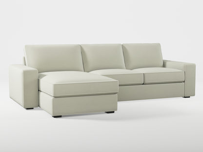 Ikea KIVIK 3-seat sofa, with chaise longue cover (left/right) made by Covereo in upholstery named PECADLY Dusty Beige