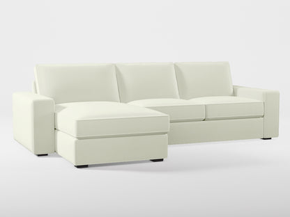 Ikea KIVIK 3-seat sofa, with chaise longue cover (left/right) made by Covereo in upholstery named PECADLY Ivory Touch