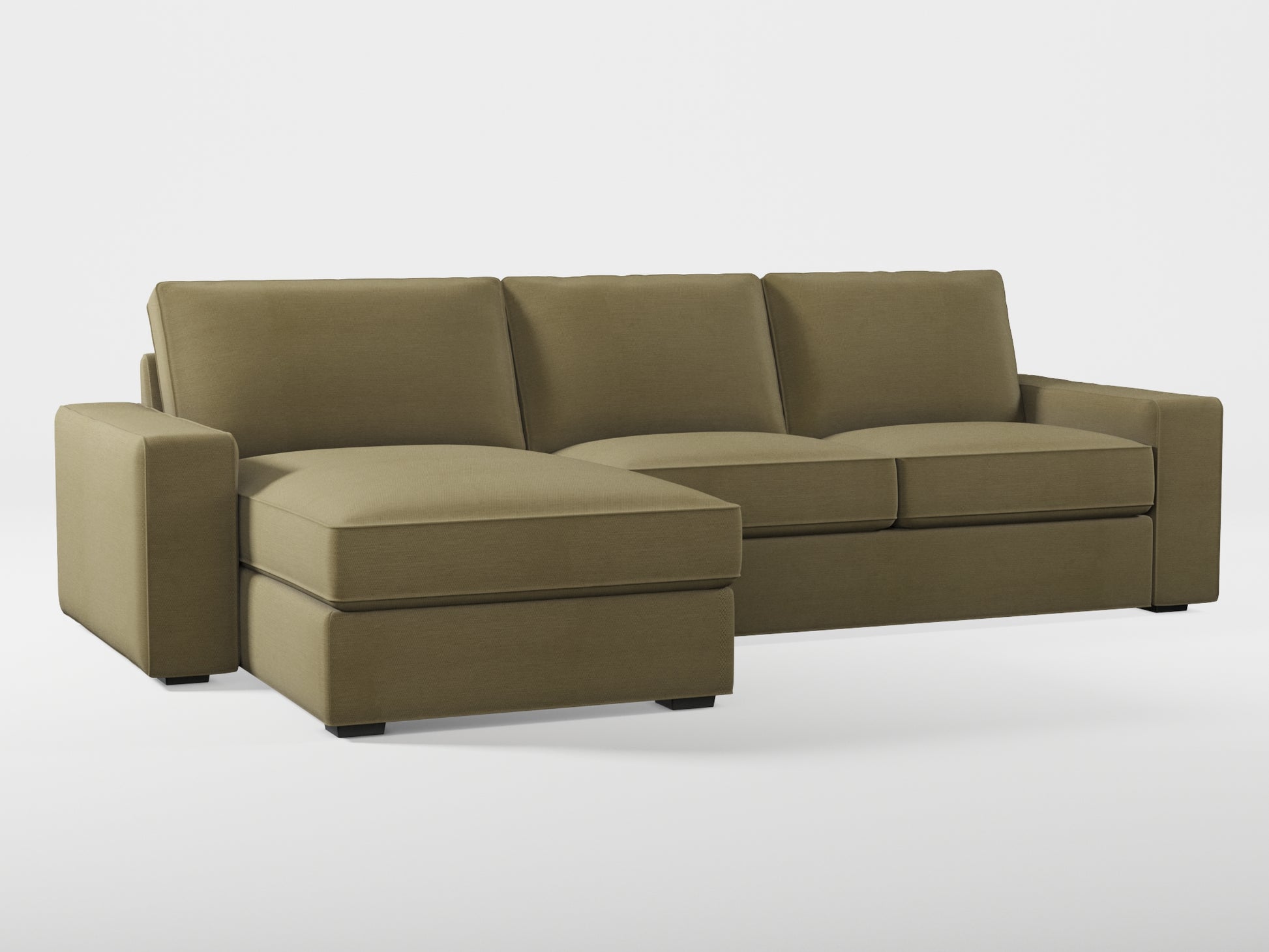 Ikea KIVIK 3-seat sofa, with chaise longue cover (left/right) made by Covereo in upholstery named PECADLY Wild Road