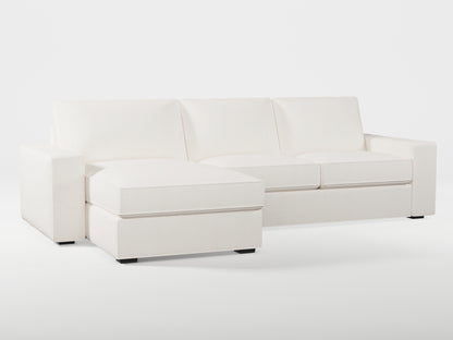 Ikea KIVIK 3-seat sofa, with chaise longue cover (left/right) made by Covereo in upholstery named TUNSO Nude One