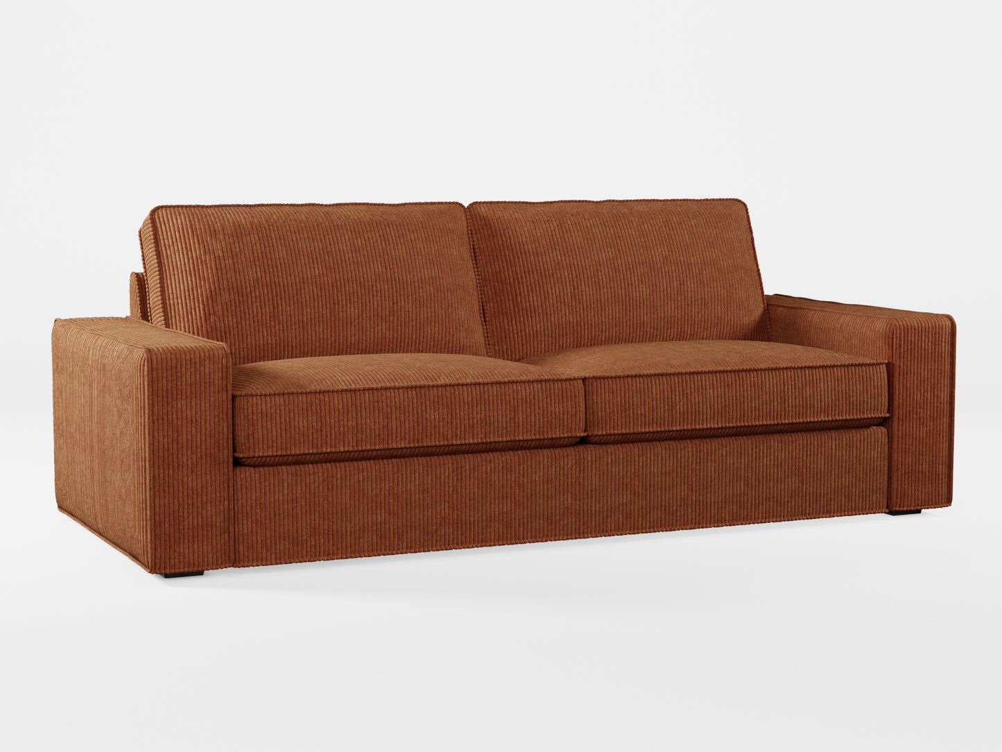 Ikea KIVIK 3-seat sofa cover made by Covereo in upholstery named COSY Chestnut