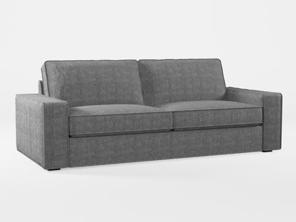 Ikea KIVIK 3-seat sofa cover made by Covereo in upholstery named COSY Grey Shadow