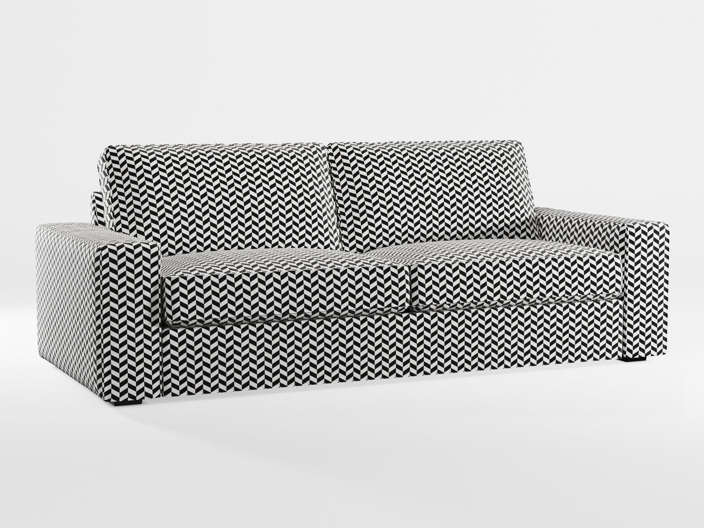 Ikea KIVIK 3-seat sofa cover made by Covereo in upholstery named HERRINGBONE White