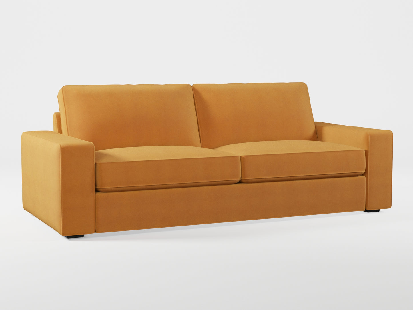 Ikea KIVIK 3-seat sofa cover made by Covereo in upholstery named OMON Classic Mustard