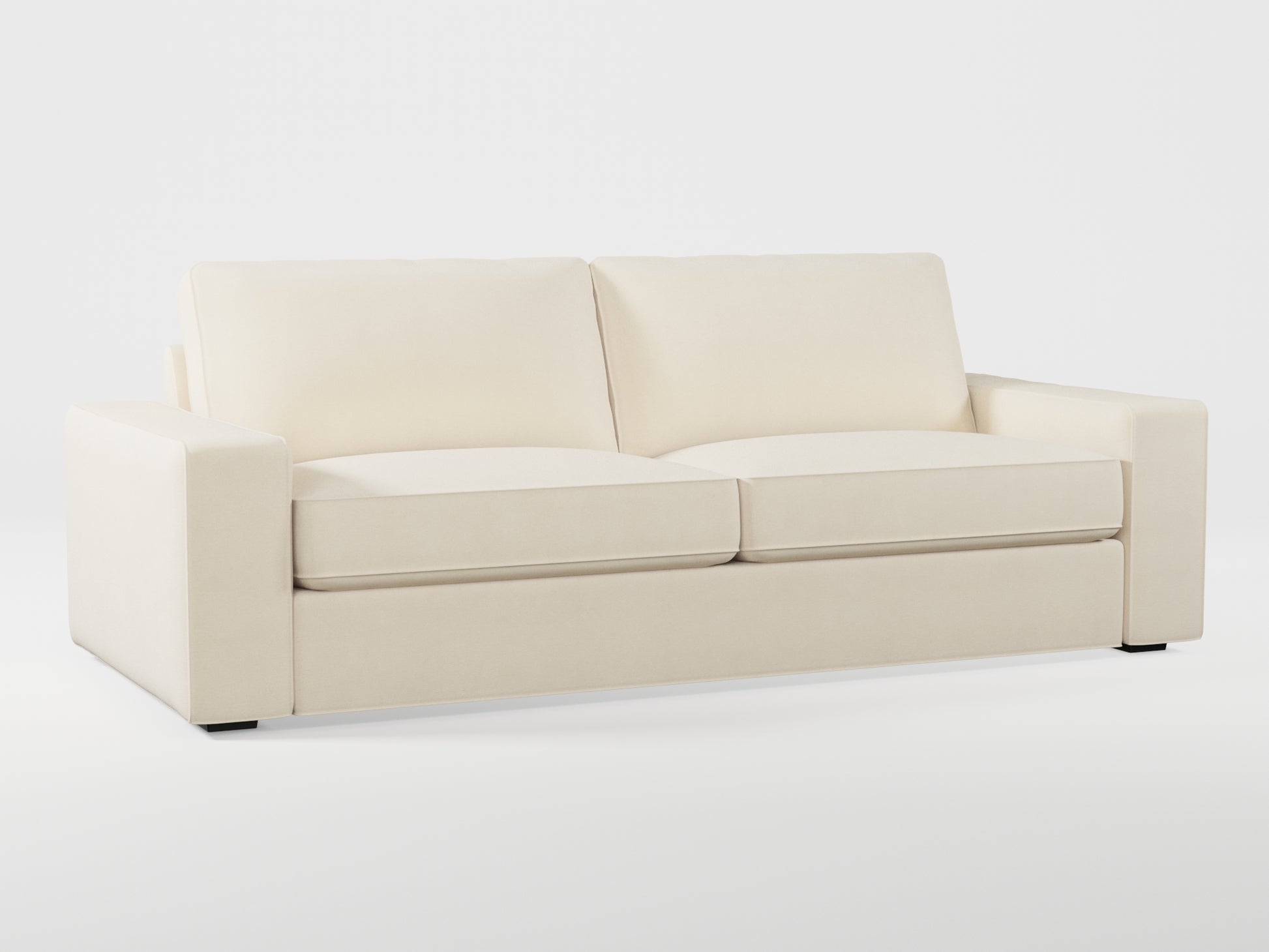 Ikea KIVIK 3-seat sofa cover made by Covereo in upholstery named OMON Natural Beige