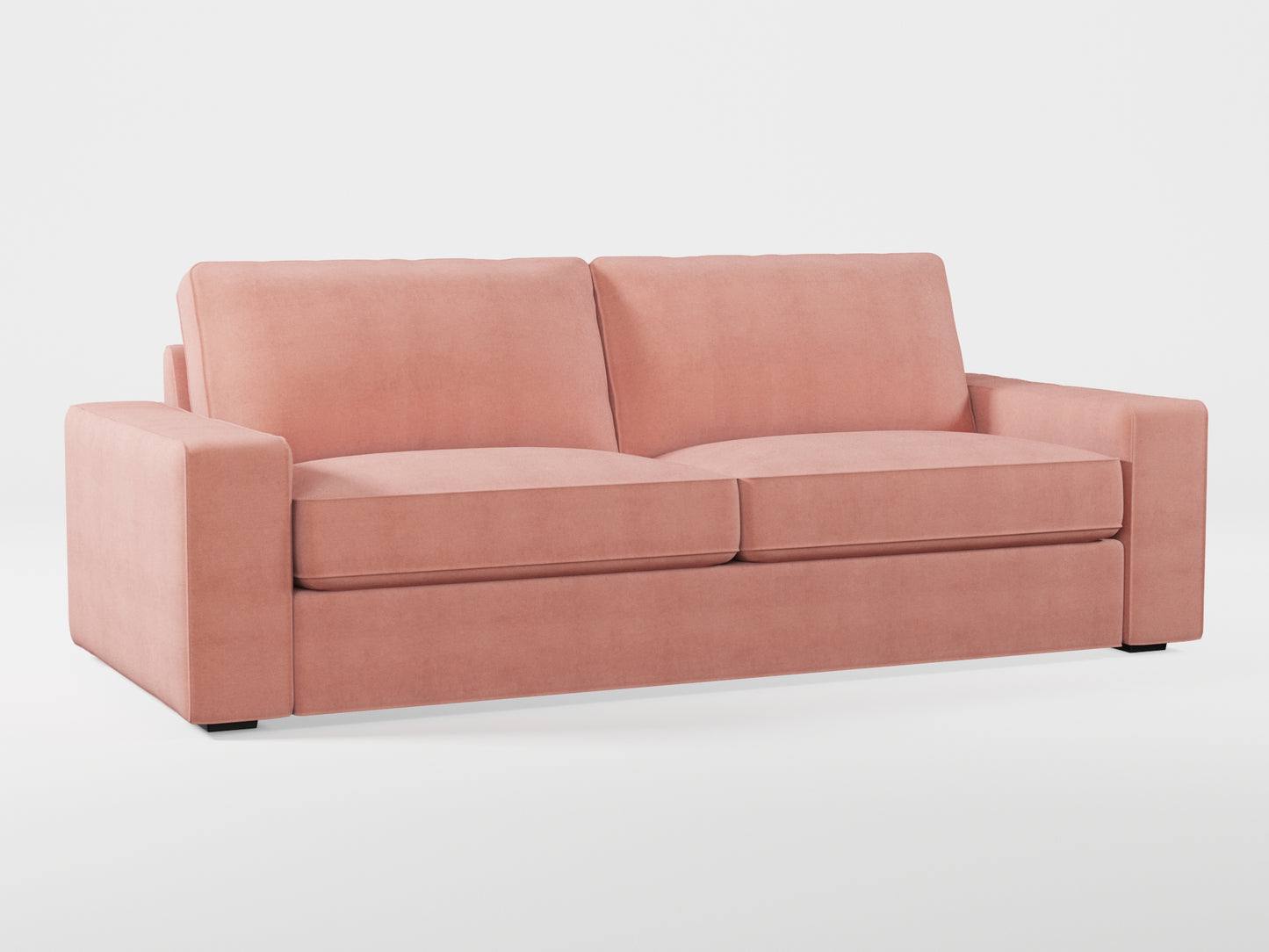 Ikea KIVIK 3-seat sofa cover made by Covereo in upholstery named OMON Powder Rose