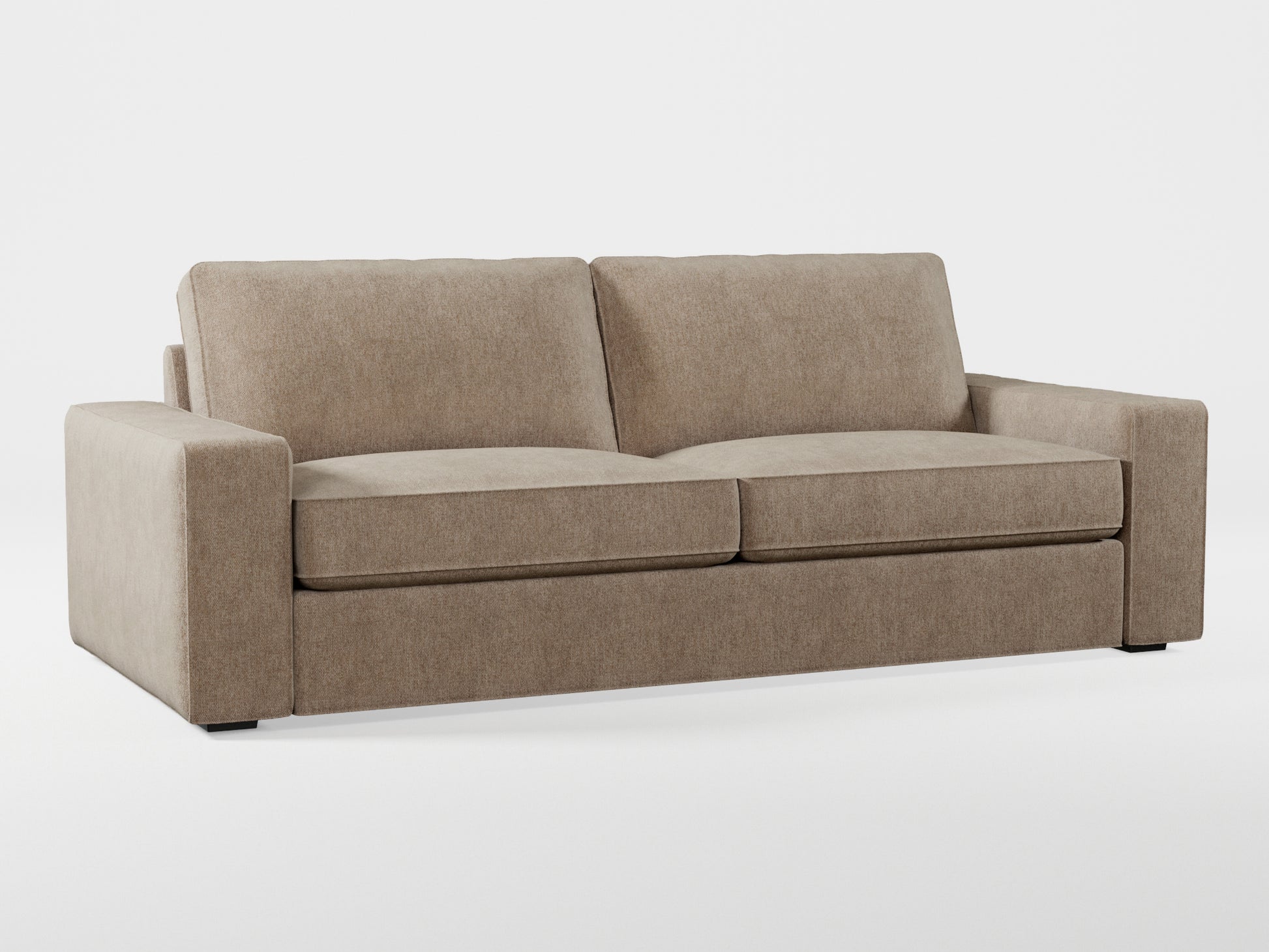 Ikea KIVIK 3-seat sofa cover made by Covereo in upholstery named MONTANA Gravel Beige