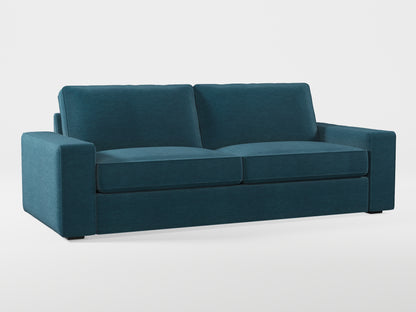 Ikea KIVIK 3-seat sofa cover made by Covereo in upholstery named PECADLY Ocean Blue