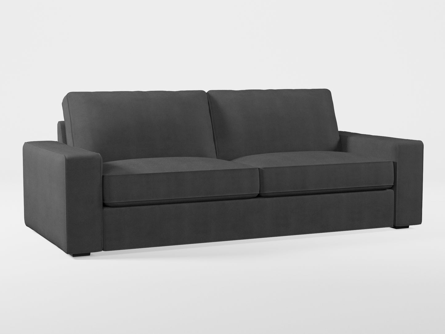 Ikea KIVIK 3-seat sofa cover made by Covereo in upholstery named TUNSO Grey Three