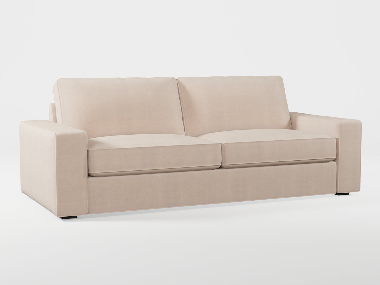 Ikea KIVIK 3-seat sofa cover made by Covereo in upholstery named TUNSO Nude Four