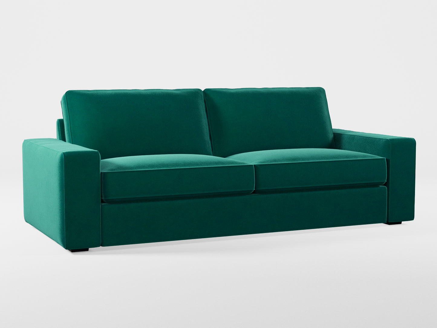 Ikea KIVIK 3-seat sofa cover made by Covereo in upholstery named VELVET Dark Teal