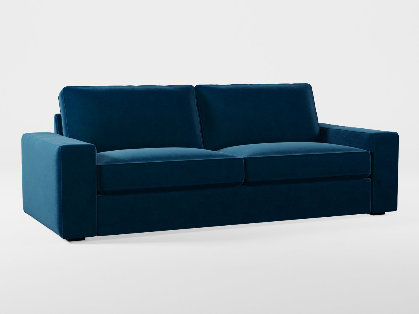 Ikea KIVIK 3-seat sofa cover made by Covereo in upholstery named VELVET In the Navy